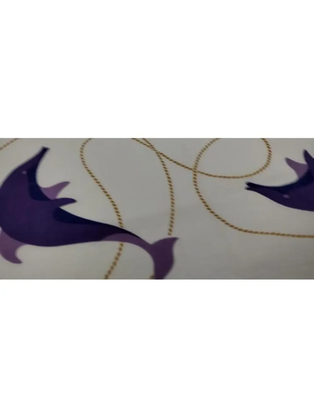 Vintage Espresso Cagliari Purple Dolphin Handkerchief Cotton Fine Design 16 x 17
